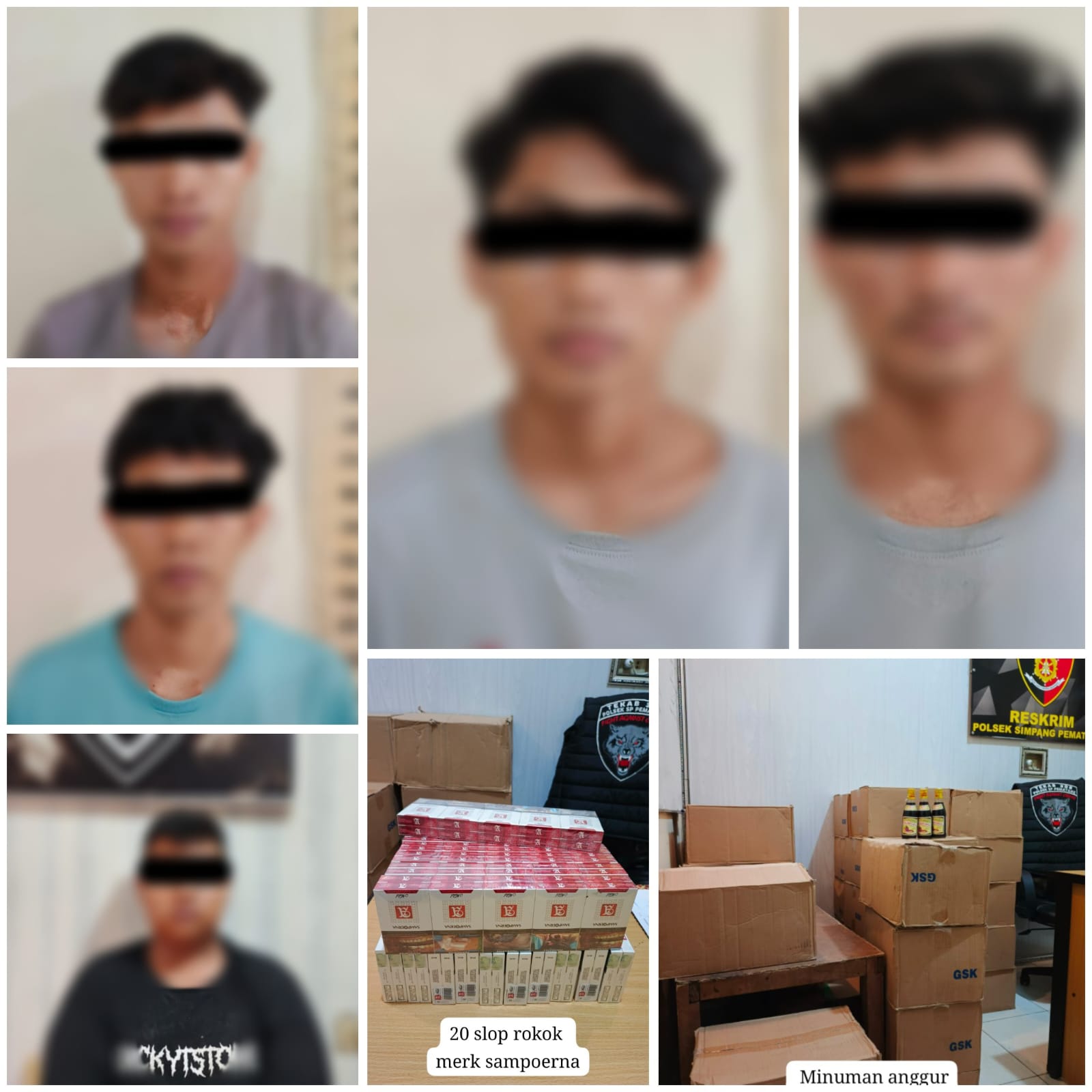 Polsek Simpang Pematang Polres Mesuji Amankan 4 Karyawan Toko Pelaku Pencurian dan 1 Penadah di Desa Simpang Mesuji