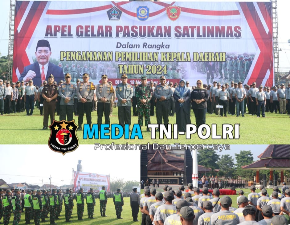 Sinergitas Persiapan Pilkada 2024, Forkopimda dan Forkopimcam Kabupaten Blitar Ikuti Apel Gelar Linmas di Pemkab Blitar