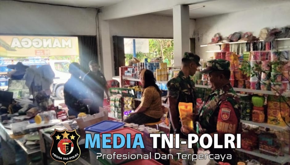 Antisipasi Lonjakan Harga Sembako, Babinsa Pantau Pasar dan Kios