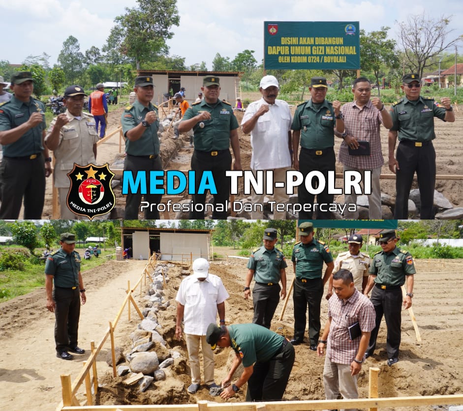 Peletakan Batu Pertama Pembangunan Dapur Umum Gizi Nasional Oleh Kodim Boyolali