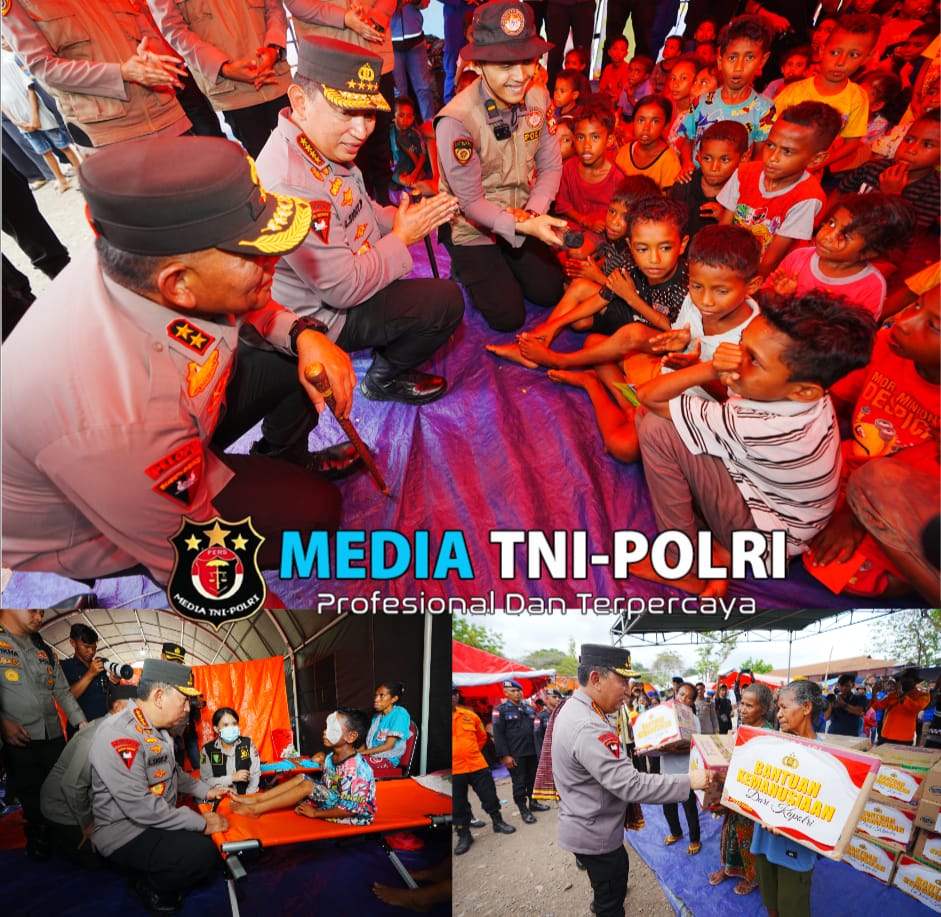Tinjau Posko Pengungsian Erupsi Lewotobi, Kapolri Pastikan Pelayanan dan Kebutuhan Warga