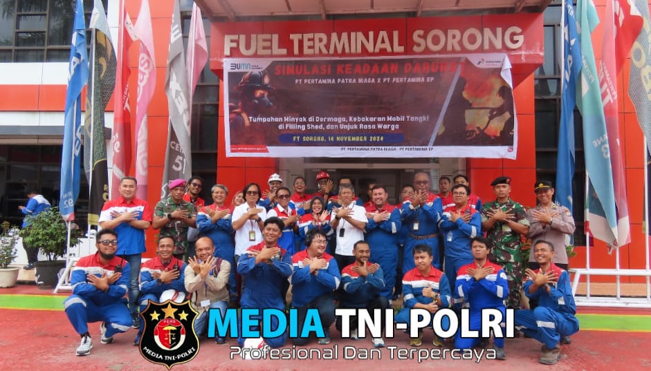 Prajurit Petarung Pasmar 3 Ikuti Simulasi Kebakaran dan Unjuk Rasa di Fuel Pertamina Sorong
