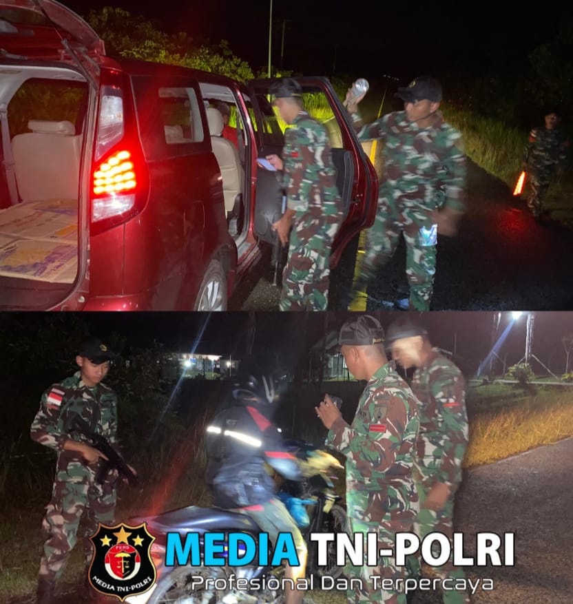 Satgas Yonzipur 5/ABW Perketat Kewaspadaan Malam Hari Cegah Penyelundupan