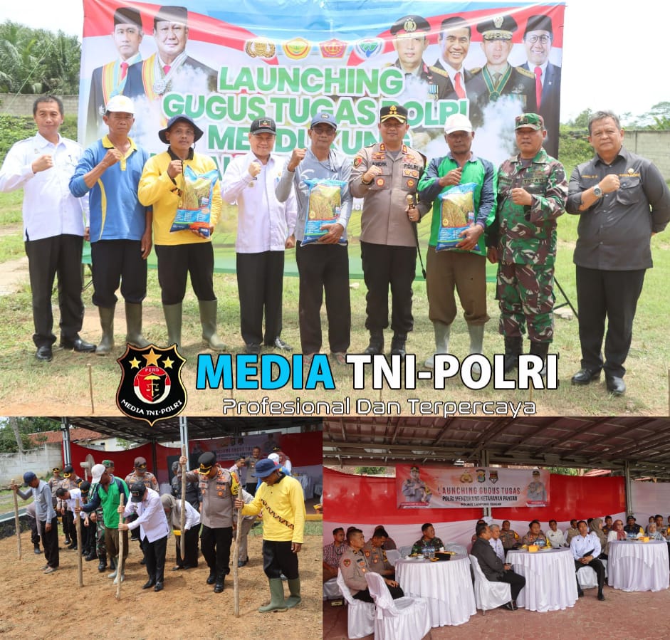 Dukung Ketahanan Pangan, Kapolres Lampung Tengah Bersama TNI, Pemda dan Kelompok Tani Berkolaborasi Tanam Jagung