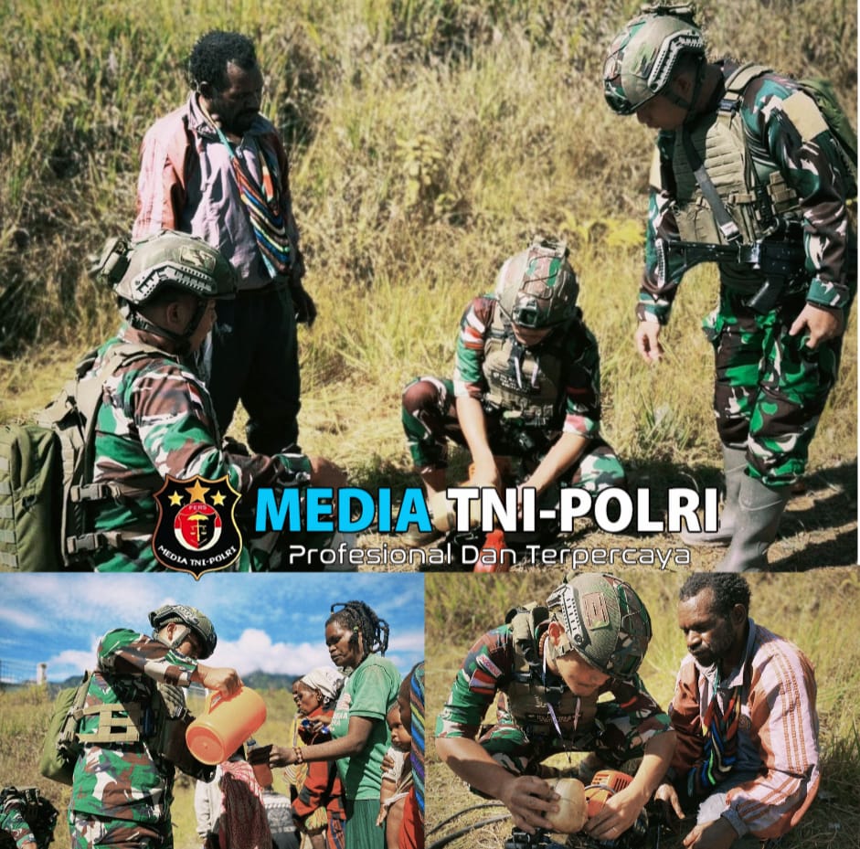 Komsos Satgas Habema Disambut Gembira Warga Mindau