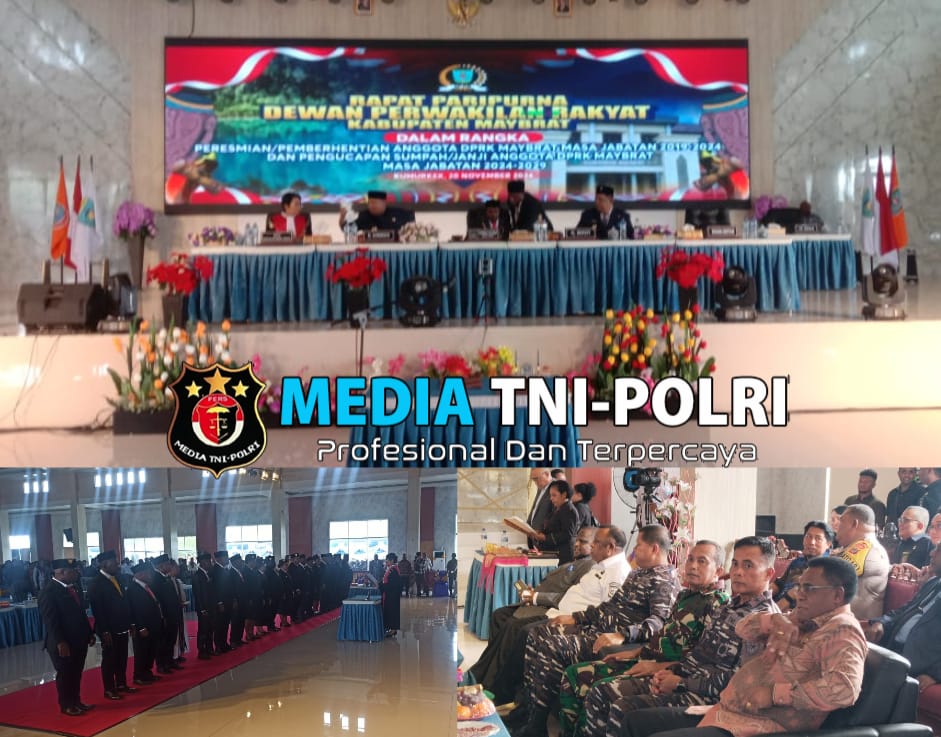 Danlantamal XIV Bersama Forkopimda Hadiri Pelantikan DPRK Maybrat Baru Masa Jabatan 2024-2029