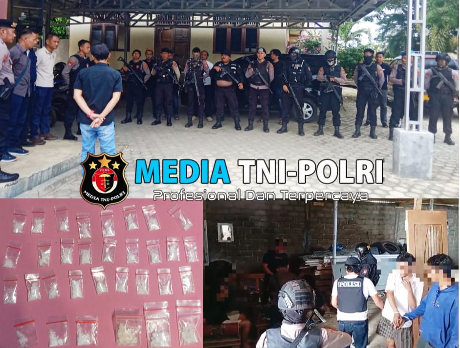 Sergap Sarang Narkoba, Tim Gabungan Polres Lampung Tengah Berhasil Meringkus 7 Pelaku
