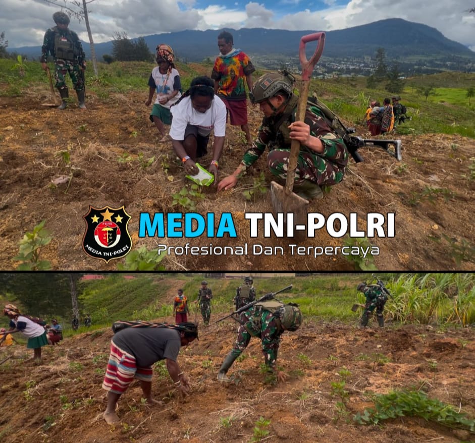 Manunggal dengan Rakyat, TK Gome Satgas Mobile Yonif 323 wujudkan ketahanan pangan Bersama Masyarakat