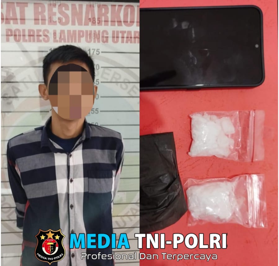 Komitmen Berantas Narkotika, Sat Narkoba Polres Lampung Utara kembali Amankan Pengedar Sabu