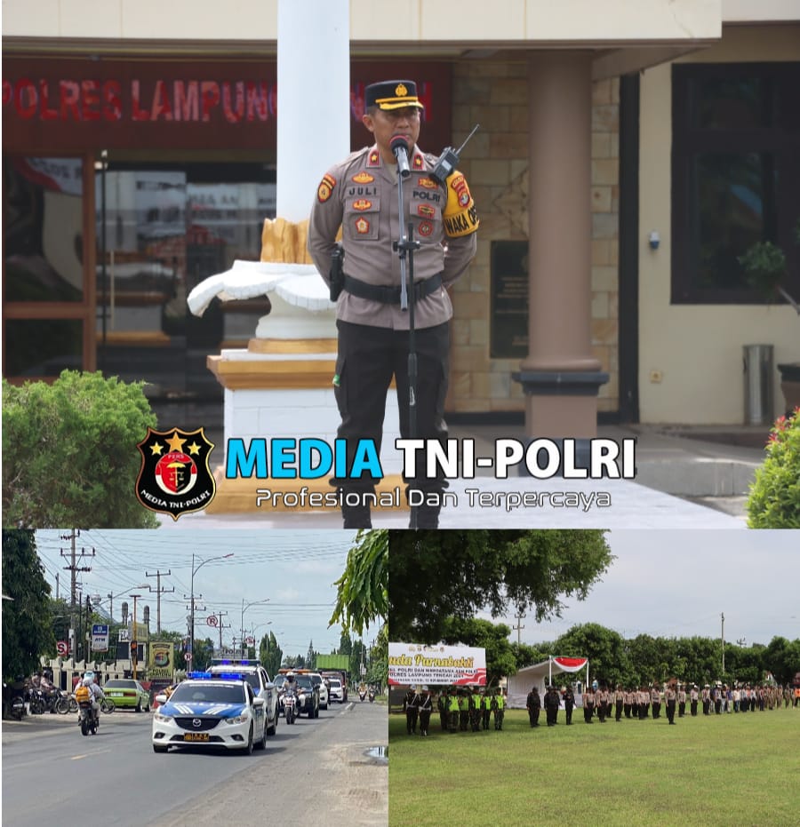 Gelar Apel Siaga Dilanjutkan Patroli Skala Besar Jelang Pemungutan Suara Pemilukada Kabupaten Lampung Tengah