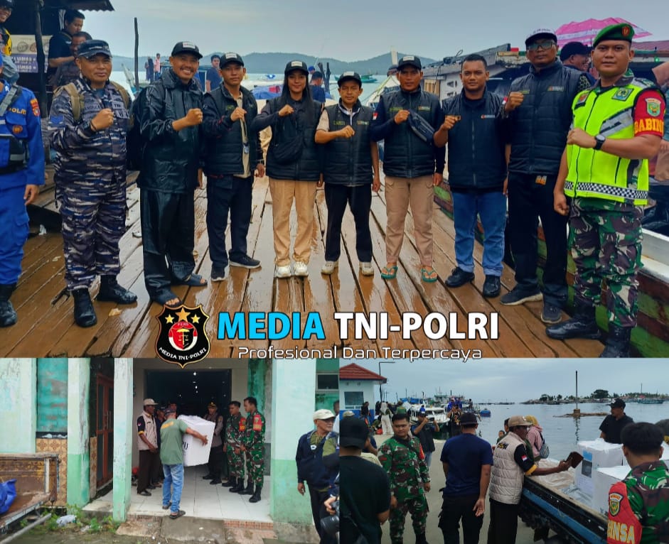 TNI-Polri Bersinergi Kawal Ketat Distribusi Logistik Pemilu 2024 ke Pulau Lepar dan Pongok