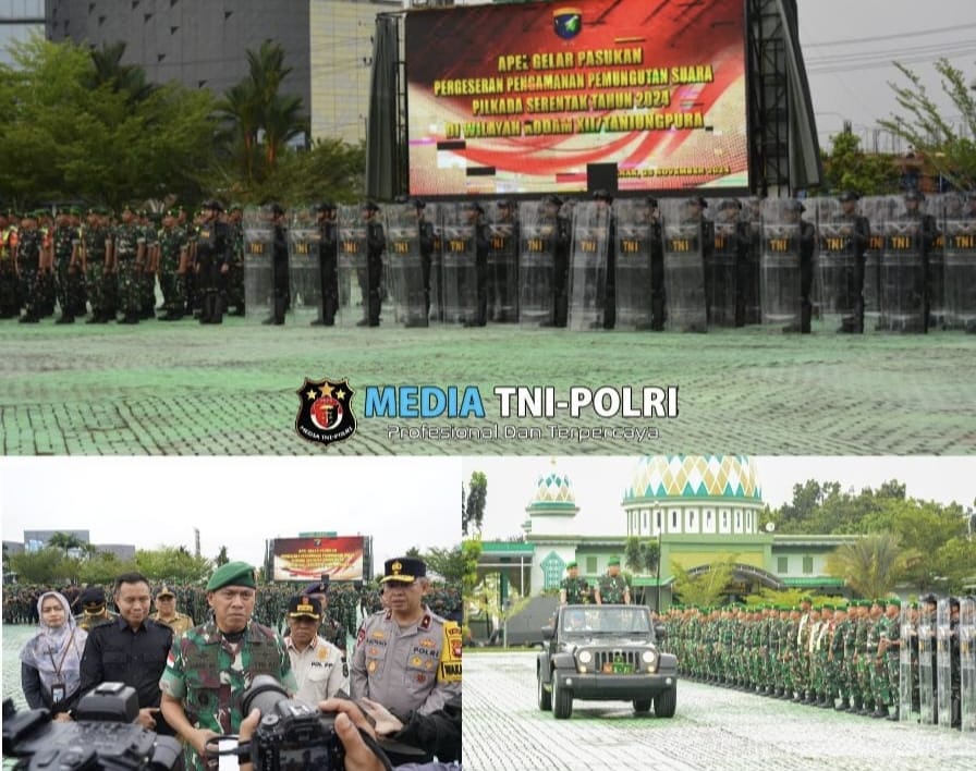 Kasdam XII/Tpr Pimpin Apel Gelar Pasukan Pergeseran Pengamanan Pilkada Serentak