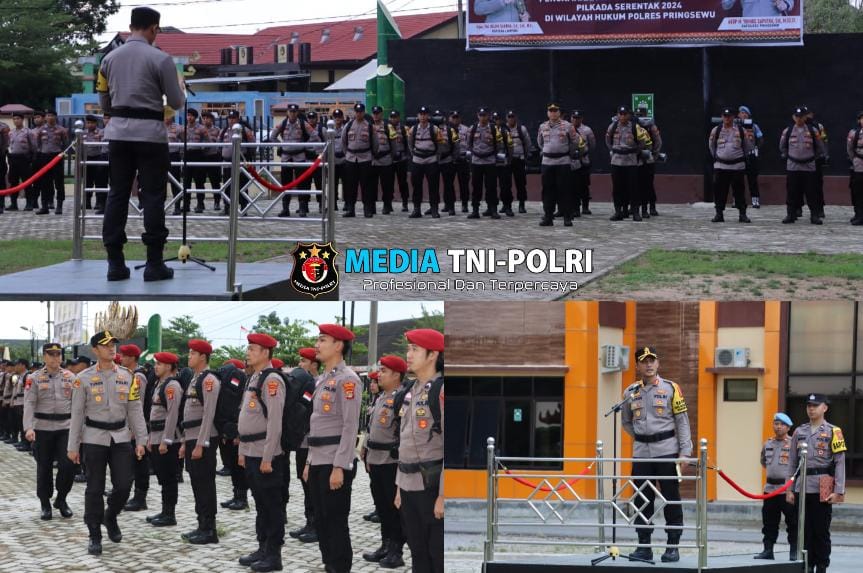 Kapolres Pringsewu Lepas 196 Personel Pengamanan TPS Pilkada Serentak 2024