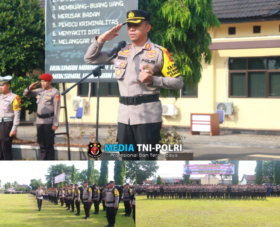 Kapolres Lampung Timur Pimpin Apel Pergeseran Pasukan untuk Pengamanan Pemungutan Suara Pilkada Serentak 2024