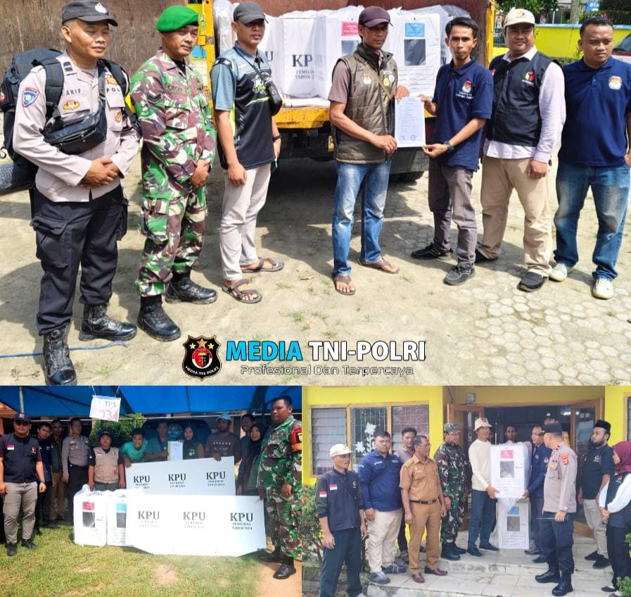 Polres Lampung Tengah Bersama TNI Kawal Ketat Pendistribusian Logistik Pilkada dari PPK ke PPS