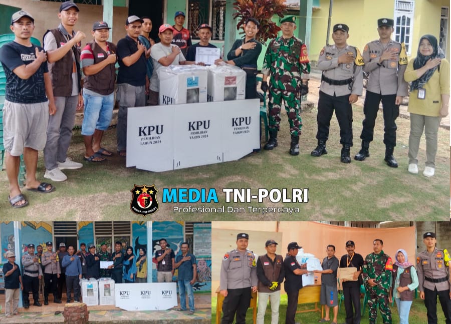 Kapolres Lampung Timur Dir Res Narkoba Polda Lampung Tinjau TPS di Kecamatan Sukadana