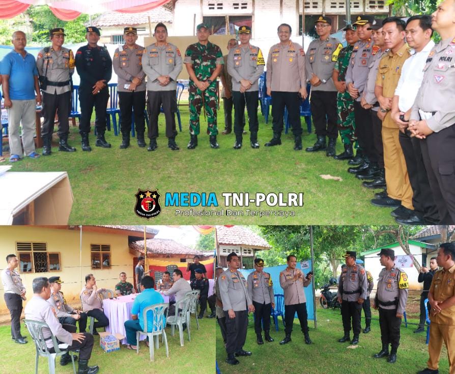 Kapolres Lampung Timur Dir Res Narkoba Polda Lampung Tinjau TPS di Kecamatan Sukadana