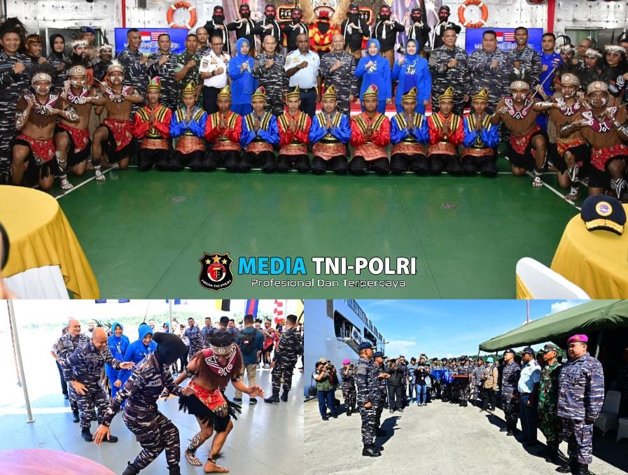 Wadan Lantamal XIV Sorong Hadiri Penyambutan Kembalinya KRI dr. Wahidin Sudirohusodo-991 Yang Tergabung Dalam Satgas Port Visit Pasifik 2024