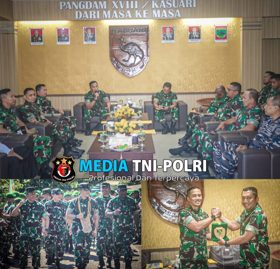 Pangdam Kasuari Sambut Pangkogabwilhan III Beserta Rombongan di Markas Kodam XVIII/Kasuari