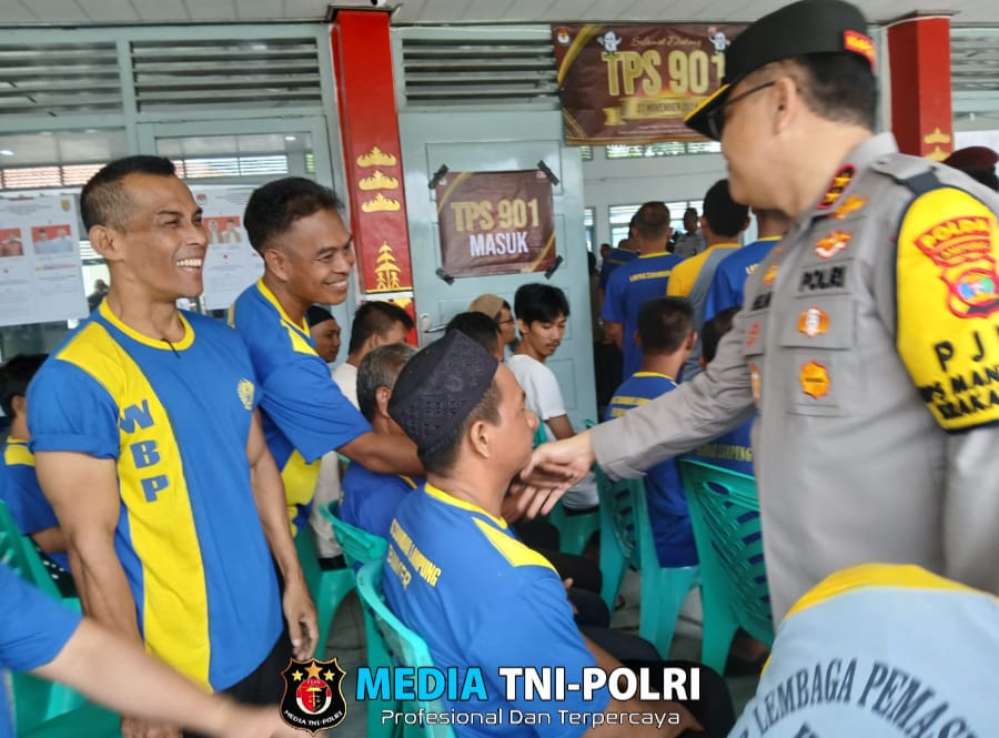 Tinjau TPS Khusus Lapas Rajabasa, Ini Pesan Kapolda Lampung