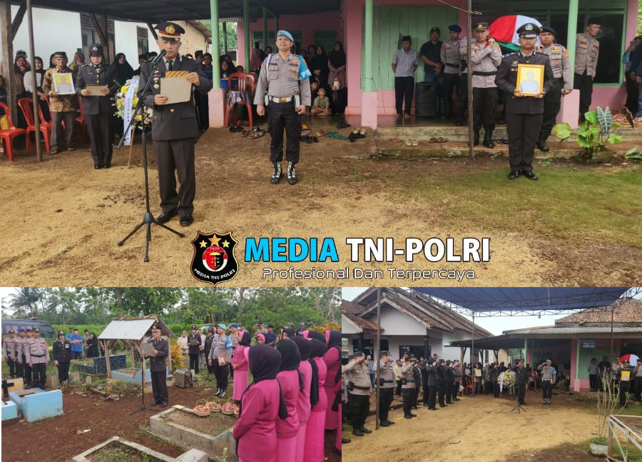 Polres Lampung Timur Gelar Upacara Pemakaman Bripka Anumerta Amin Sukoco di TPU Desa Mumbang Jaya
