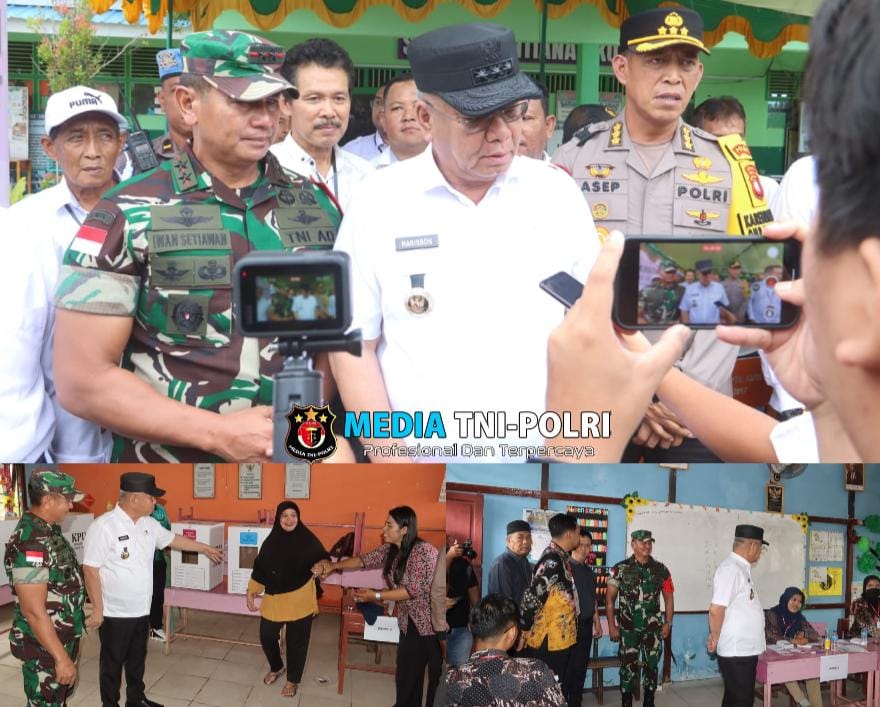 Pastikan Aman dan Lancar, Pangdam XII/Tpr bersama Forkopimda Tinjau Langsung ke TPS