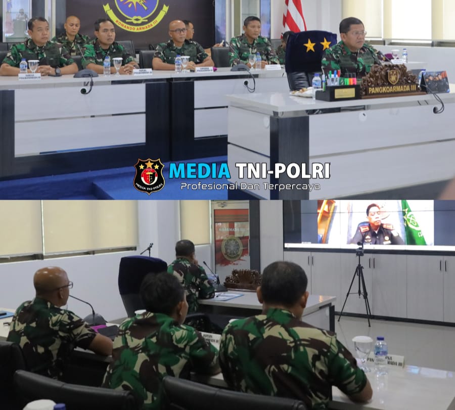 Pangkoarmada III Mengikuti Vicon Monitoring Pilkada Setanah Papua