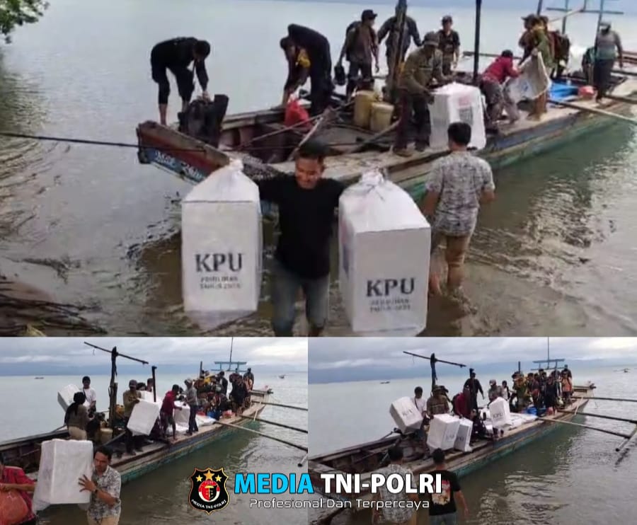 Polsek Pematang Sawa Kawal Pengembalian Kotak Suara Pemilu dari Wilayah Terpencil ke PPK