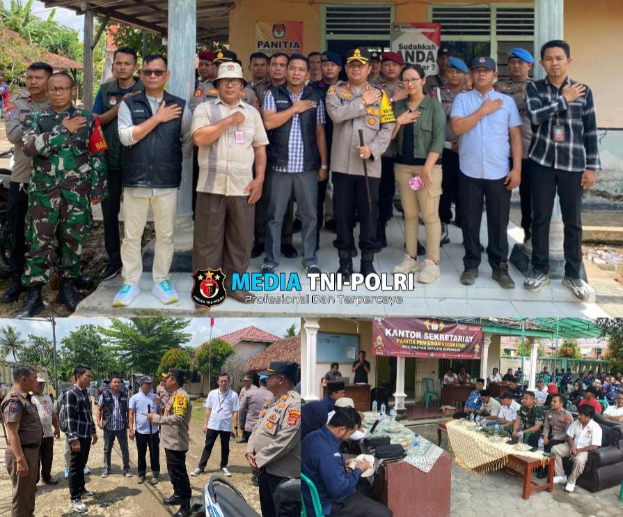 Polres Lampung Tengah Amankan Rapat Pleno Rekapitulasi Hasil Perolehan Suara Pilkada 2024 Tingkat PPK