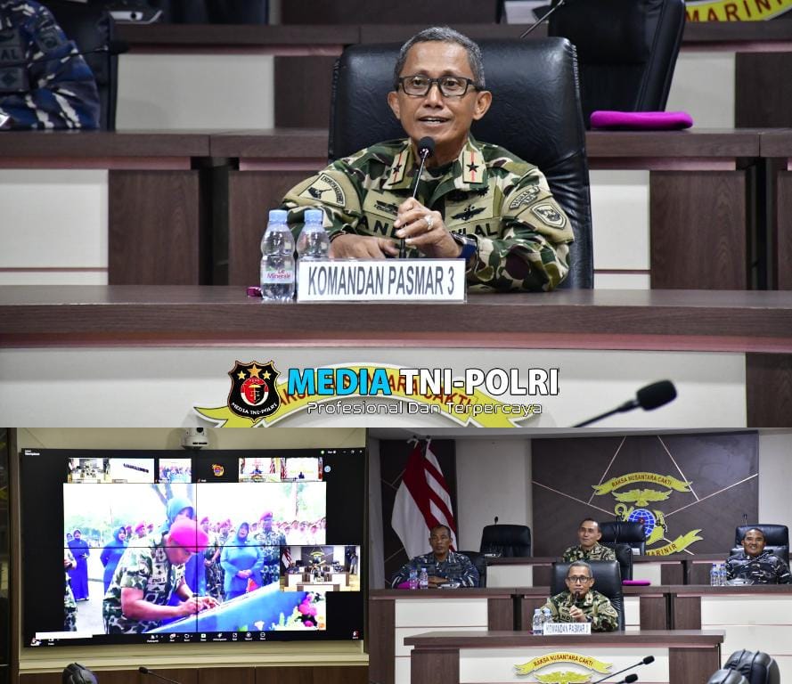 Komandan Pasmar 3 Ikuti Peresmian Sarpras Korps Marinir Secara Vicon
