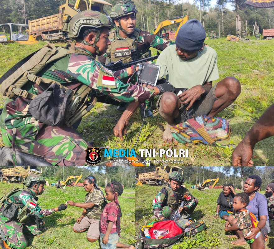 TK Beoga Satgas Yonif 323 Terus beraksi Berikan Pelayanan Kesehatan Gratis untuk Masyarakat Pedalaman Papua