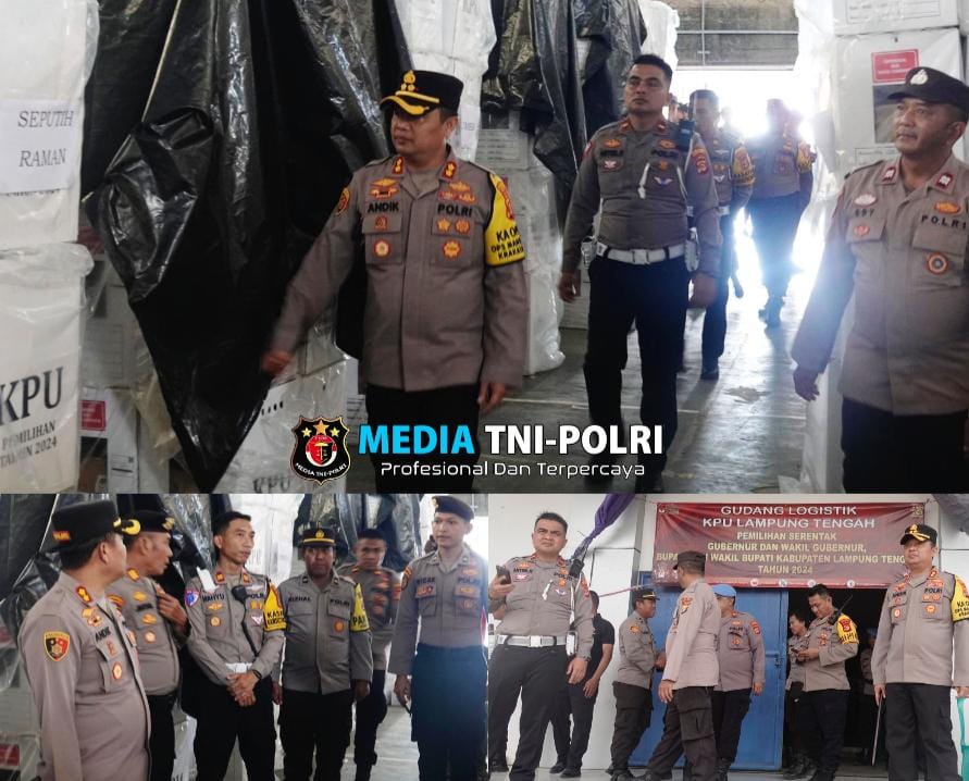 Kapolres Lampung Tengah Cek Gudang Logistik Pilkada 2024, Pastikan Keamanan Kotak Suara Usai Pemungutan