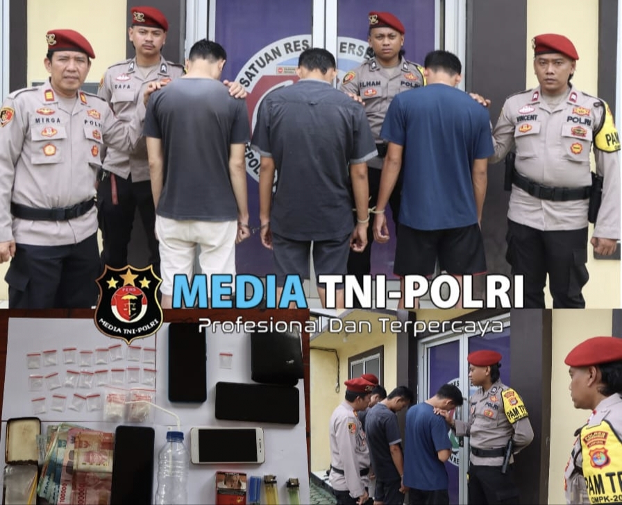 Pengembangan Kasus, Sat Resnarkoba Polres Tanggamus Tangkap Tiga Terduga Pengedar Sabu di Kota Agung Barat