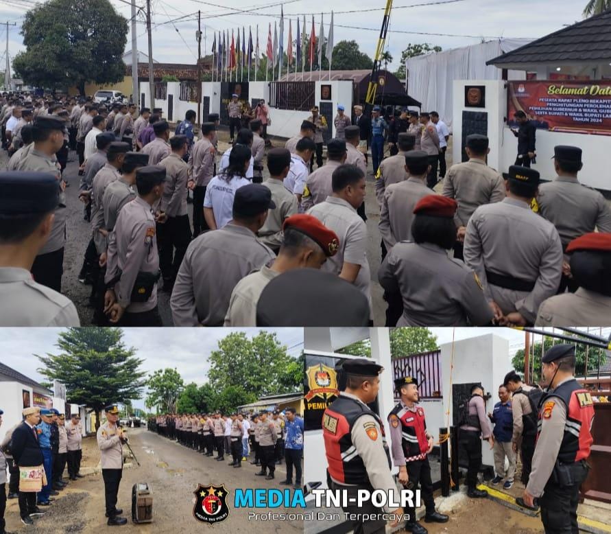 Polres Lampung Utara Amankan Rapat Pleno Rekapitulasi Hasil Pilkada Serentak 2024 di KPU
