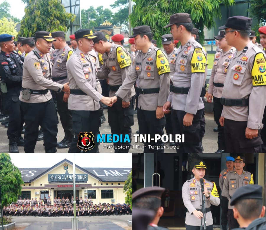 Kapolres Lampung Timur Pimpin Apel Kepulangan Personel BKO dari Polda Lampung