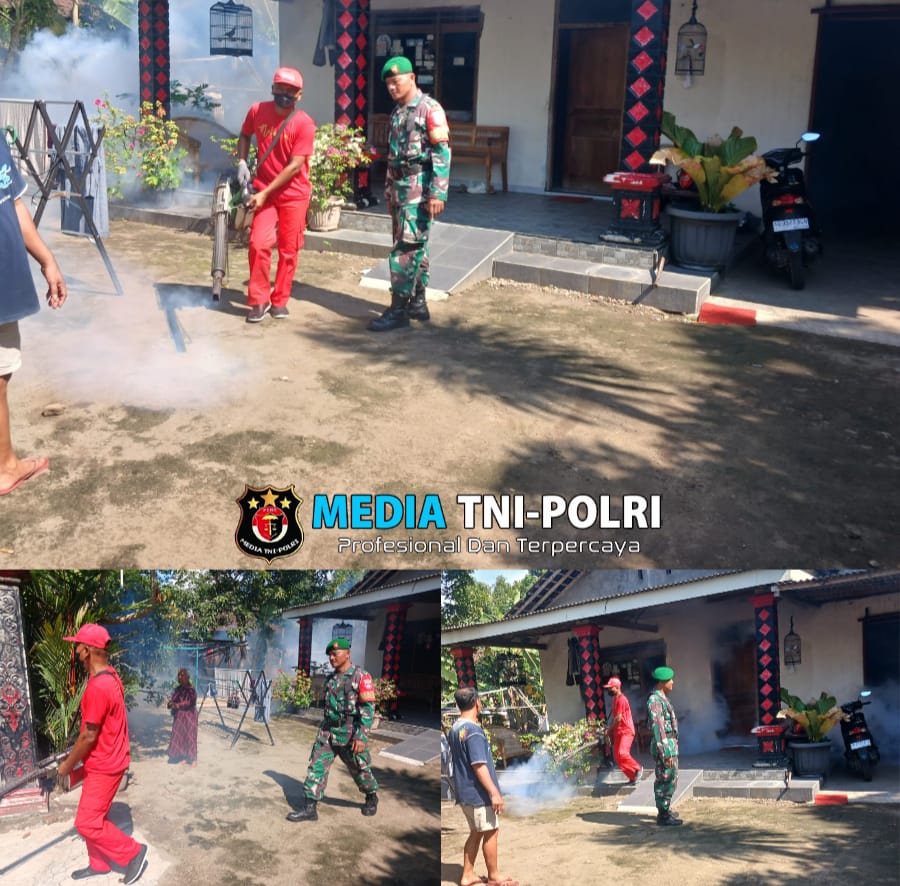 Babinsa Banyudono Dampingi Giat Fogging Di Desa Bendan