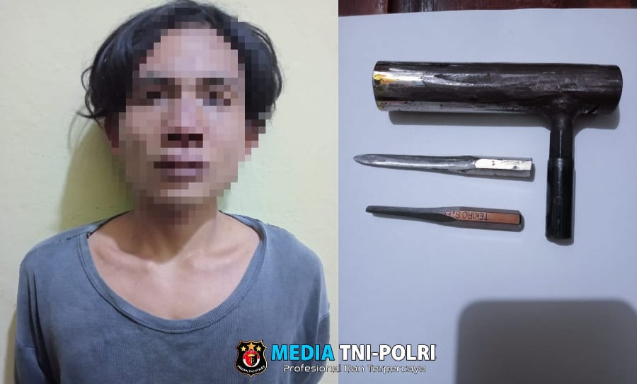 Tertangkap Saat Lakukan Aksinya, Seorang Pria Diamankan Polisi Saat Di Massa Warga