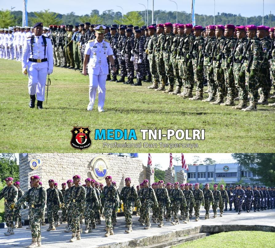 Gagah Perkasa, Prajurit Petarung Pasmar 3 Ikuti Upacara HUT Armada RI Tahun 2024
