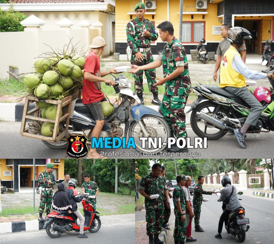 Jumat Berkah, Kodim 0402/OKI Berbagi Nasi Kotak