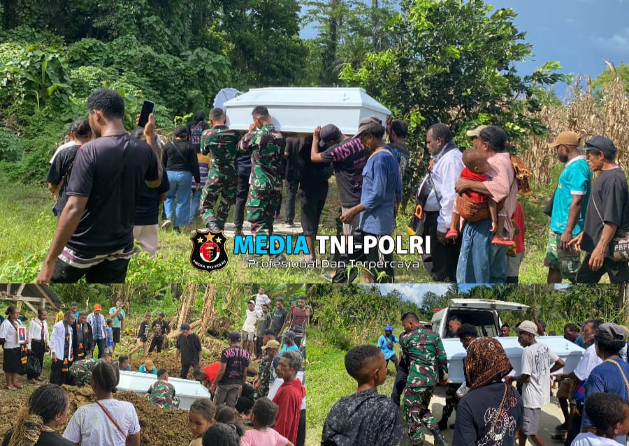 Wujud Kepedulian Terhadap Sesama, Satgas Yonif 131/BRS Bantu Prosesi Pemakaman Warga di Perbatasan