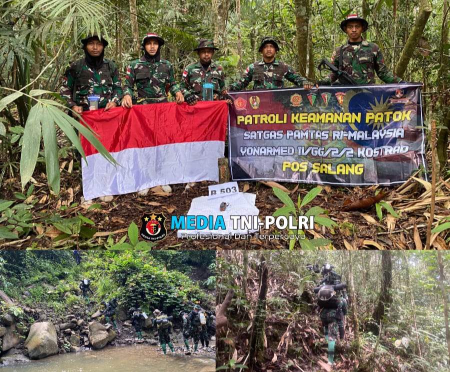 Pengawal Kedaulatan Perbatasan NKRI, Satgas Pamtas Yonarmed 11 Kostrad Laksanakan Patroli Patok