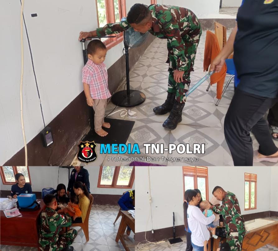 Satgas Pamtas Yonzipur 5/ABW : Bersama Posyandu, Balita Sehat, Cerdas dan Ibu Bahagia