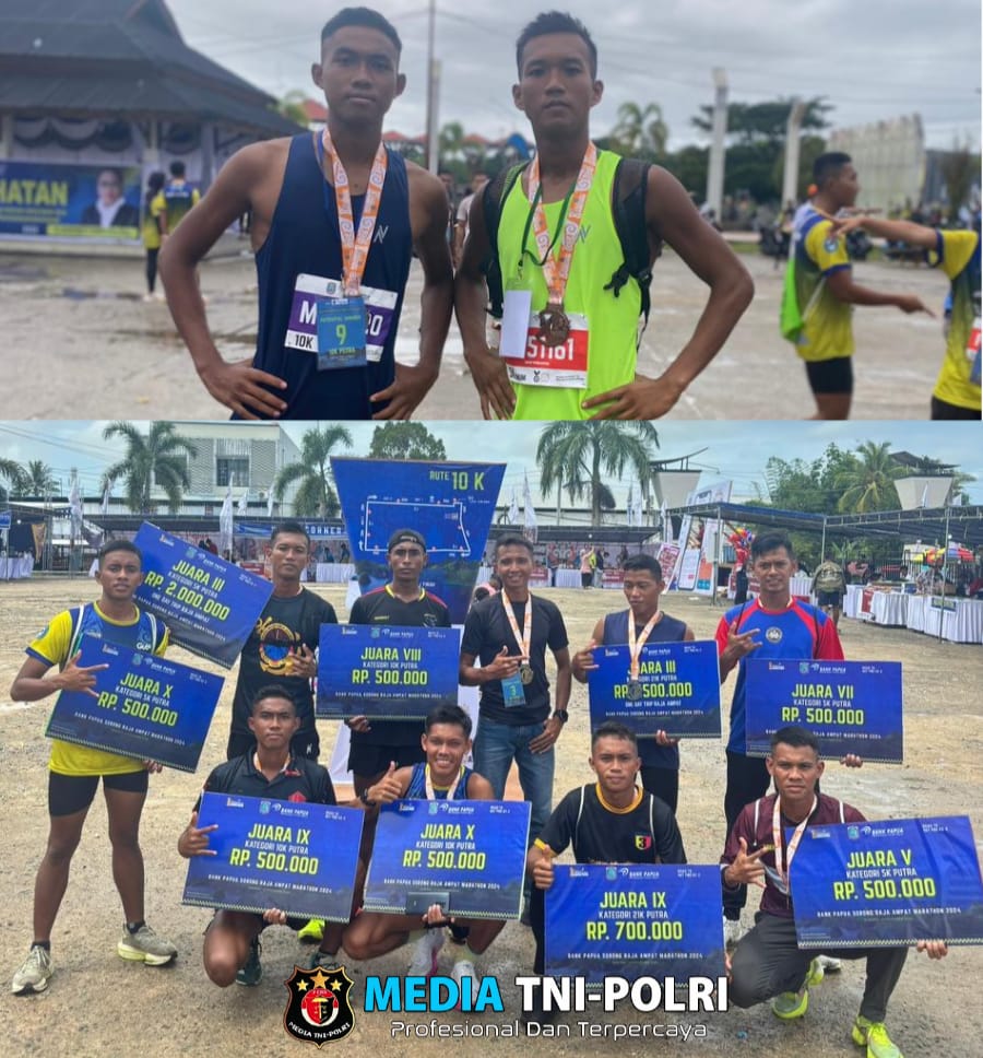 Dua Prajurit Petarung Pasmar 3 Juara Lari 5 KM di Provinsi Papua Barat Daya