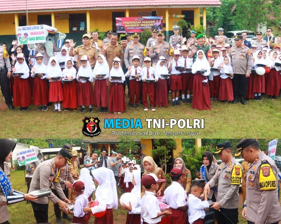 Sukseskan Program Asta Cita Presiden , Polres Lampung Timur Berikan Makan Bergizi Gratis di SD Negeri Nyampir