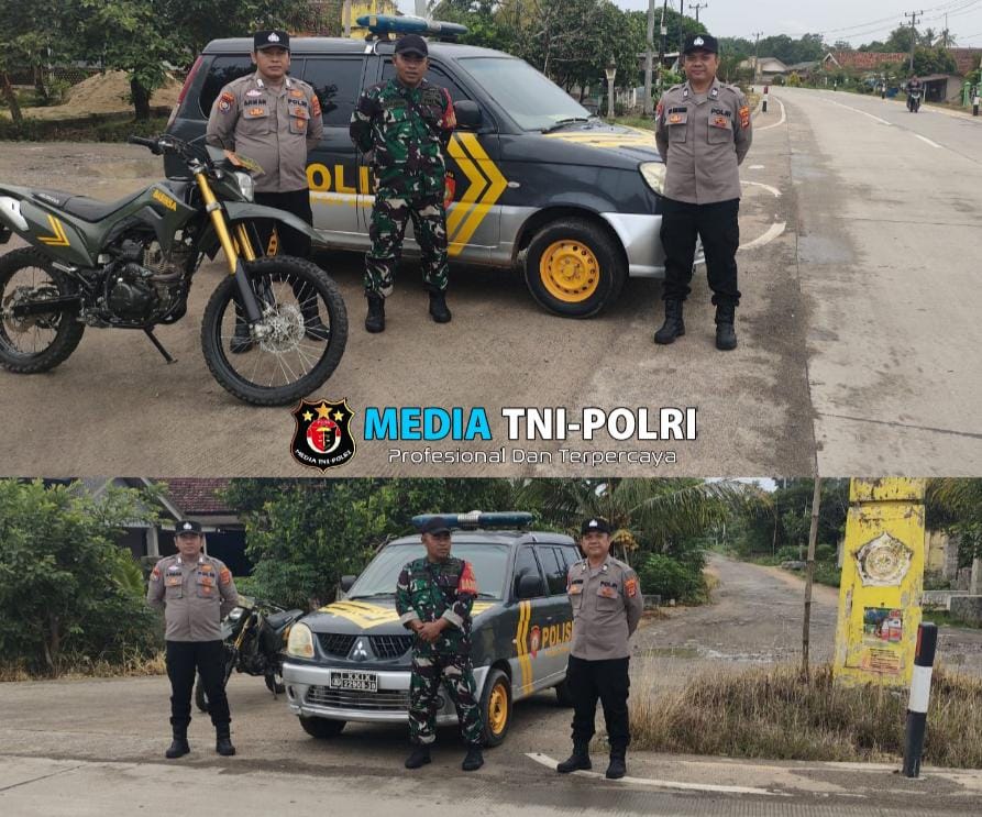 Cegah Aksi Kriminalitas, TNI-Polri Jajaran Polsek Rumbia Bersinergi Gelar Patroli Bersama