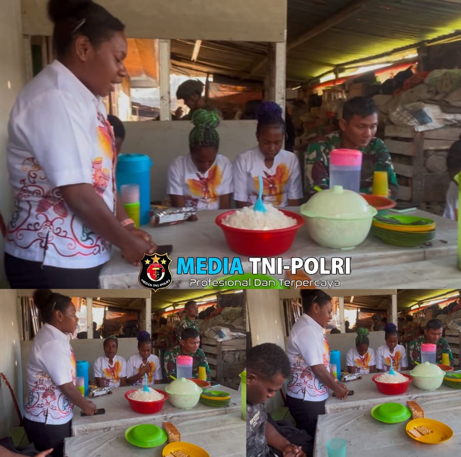 Residents of Kalebut Shared Lunch With Habema Soldiers