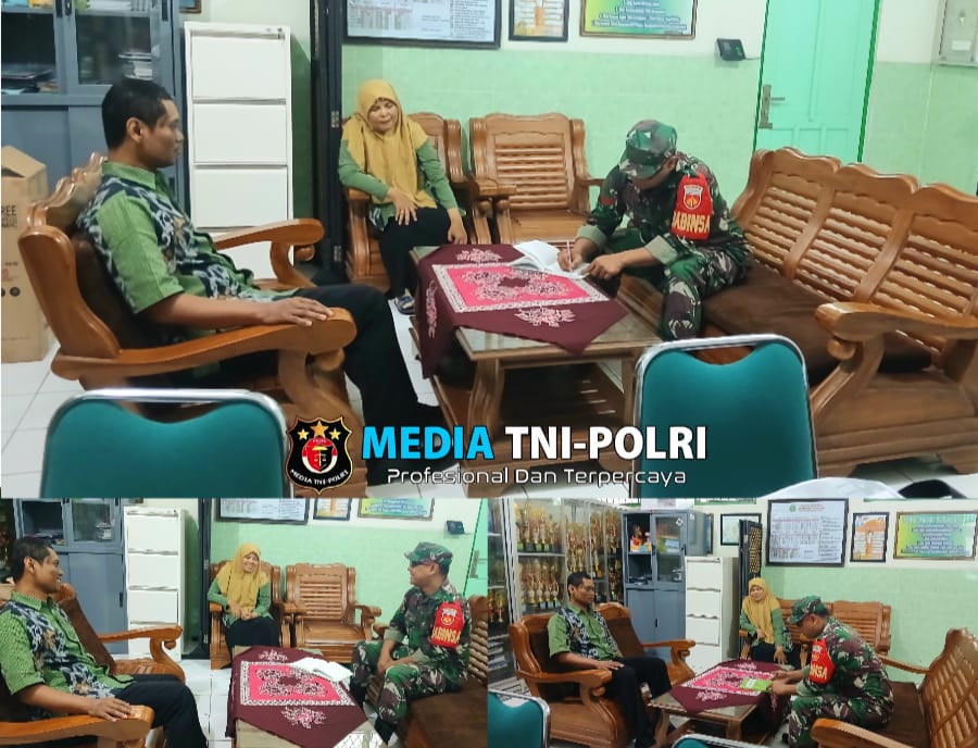 Pererat hubungan lembaga pendidikan, Babinsa Kratonan Sambangi sekolah SD Al-Islam 2 Jamsaren