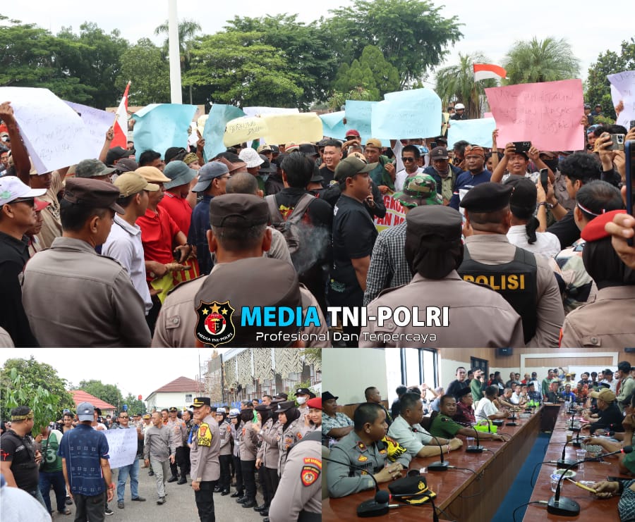 Polres lampung Utara Amankan Aksi Damai Persatuan Petani Singkong Kabupaten Lampung Utara.