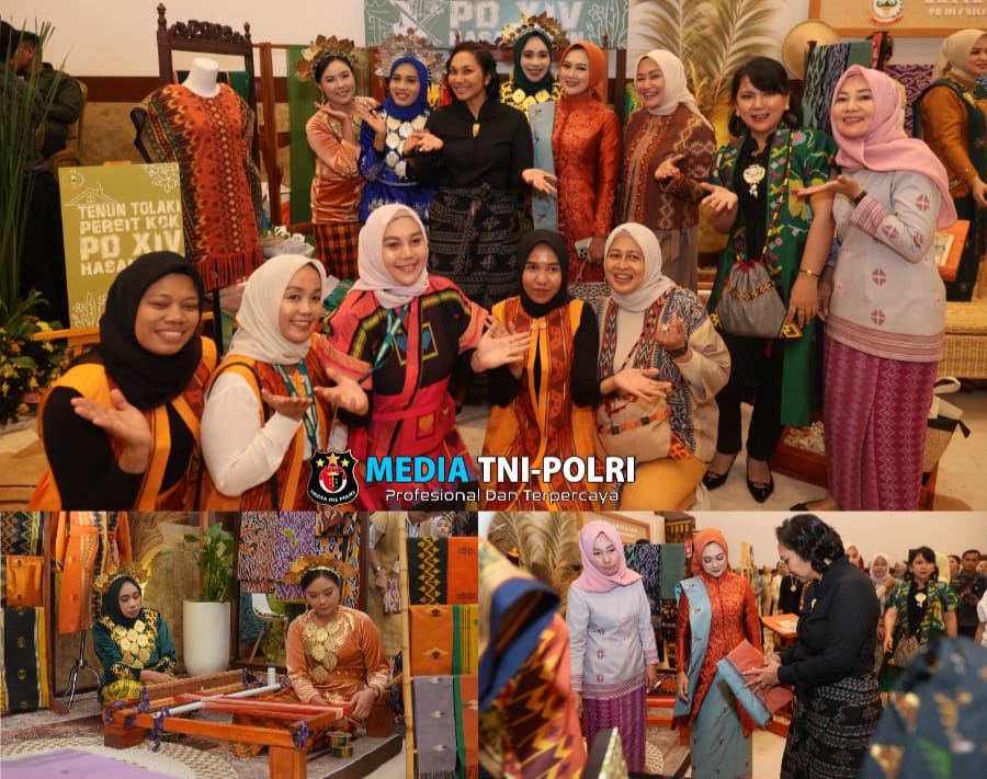 Persit Persatuan Istri Prajurit KODAM XIV/Hasanuddin Tampilkan Kreasi Tenun Khas Tolaki untuk Program #PersitBisa