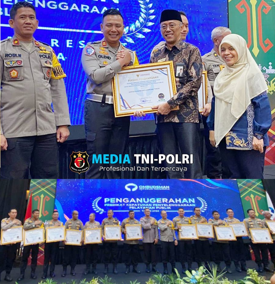 Capai Zona Hijau, Polres Lamtim Terima Penganugerahan Dari Ombusman RI